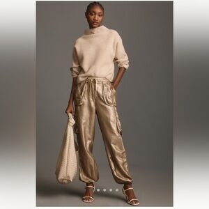 Anthropologie Le Superbe Metallic Super Cargo Pants